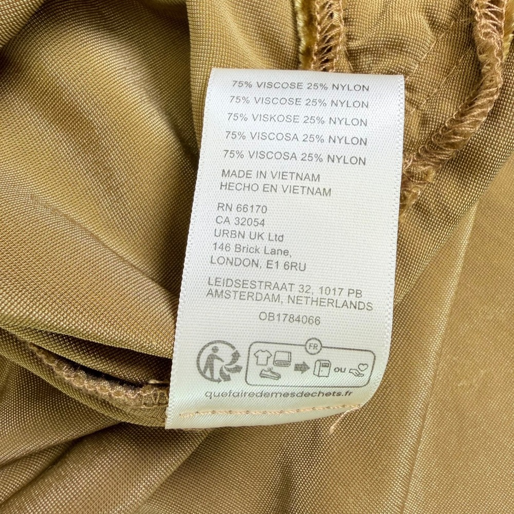 We The Free Night Skies Velvet Button Down Shirt Womens Medium Gold Long Sleeve - Picture 10 of 11